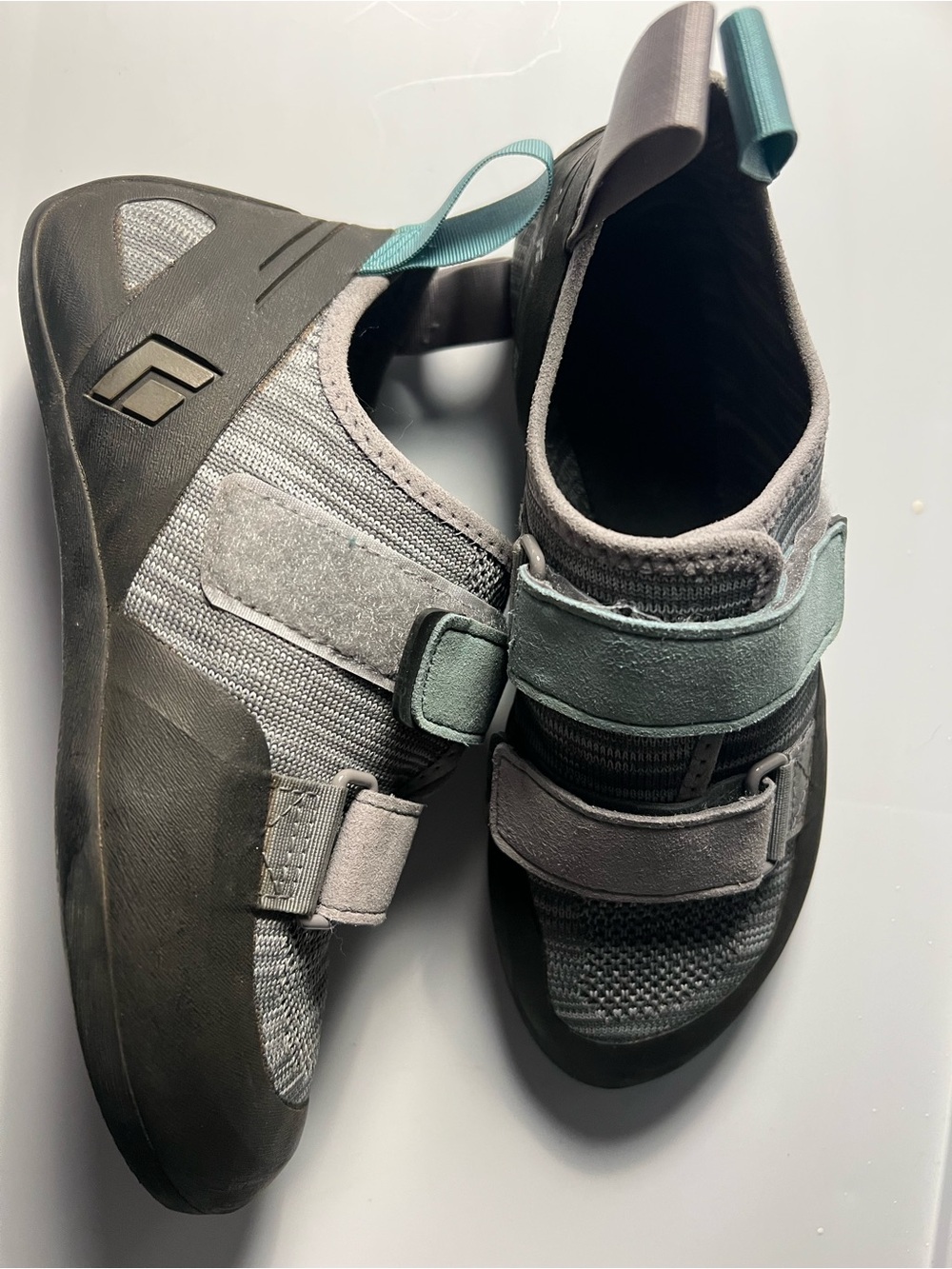 Black Diamond women’s Grey and Teal rock climbing shoes